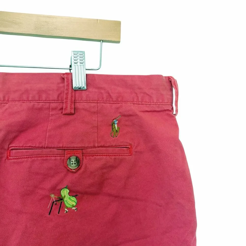 Polo Ralph Lauren Pink Pickle Ball Cricket Stretch Classic Fit Chino Shorts 42
